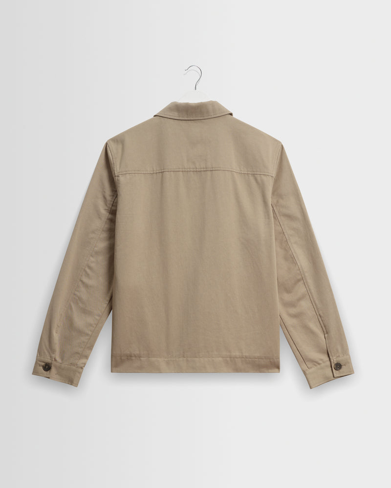 Men's Beige Cotton Tencel Twill Jacket | Wax London