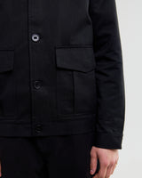 wax london men's Strand - Black Cotton Tencel Twill Jacket