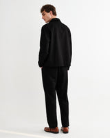wax london men's Strand - Black Cotton Tencel Twill Jacket