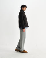 wax london men's Tate - Black And Brown Paisley Jacquard Fleece Jacket