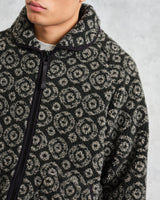 wax london Tate - Charcoal Ornate Jacquard Fleece Jacket