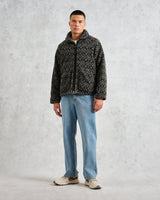 wax london Tate - Charcoal Ornate Jacquard Fleece Jacket