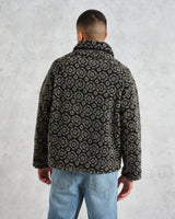 wax london Tate - Charcoal Ornate Jacquard Fleece Jacket