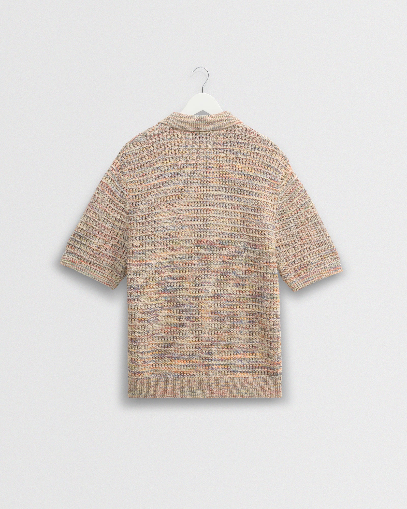 Men's Multicolour Twist Knitted Cotton Polo Shirt | Wax London