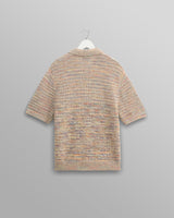 wax london Tellaro - Multicolour Twist Knitted Cotton Polo Shirt