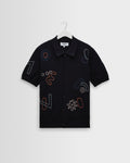 Tellaro - Navy And Multicolour Shapes Embroidered Shirt