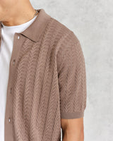 wax london Tellaro Shirt Brown Pointelle