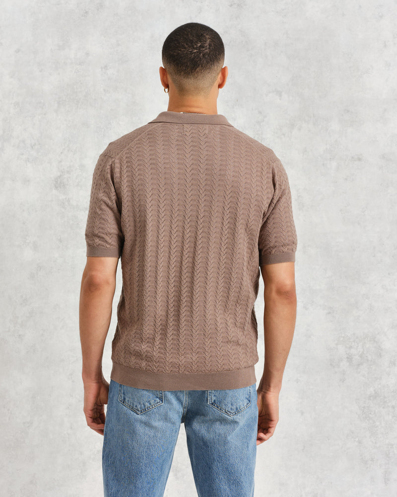 wax london Tellaro Shirt Brown Pointelle