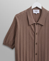 wax london Tellaro Shirt Brown Pointelle