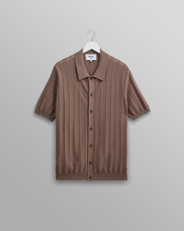 wax london Tellaro Shirt Brown Pointelle