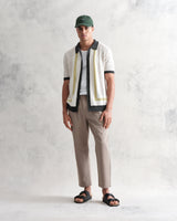 wax london Tellaro Shirt Green/Ecru Stripe