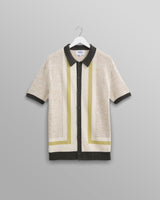 wax london Tellaro Shirt Green/Ecru Stripe