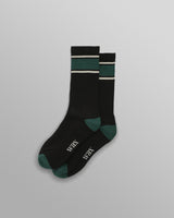 wax london Thorpe - Black And Green Running Stripe Sports Sock