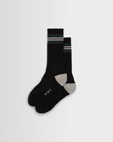 wax london men's Thorpe - Black And Grey Preppy Stripe Socks