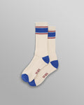Thorpe - Ecru And Blue Running Stripe Sports Sock