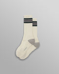 Thorpe - Ecru And Green Preppy Stripe Socks