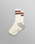 Thorpe - Ecru And Orange Branded Stripe Socks