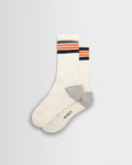 Thorpe - Ecru And Orange Branded Stripe Socks
