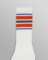 wax london Thorpe - White And Orange Branded Stripe Socks