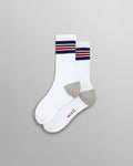Thorpe - White And Red Branded Stripe Socks