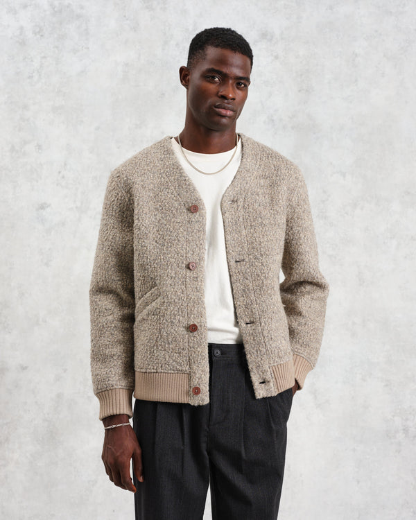 wax london Tor - Natural Boucle Wool Cardigan