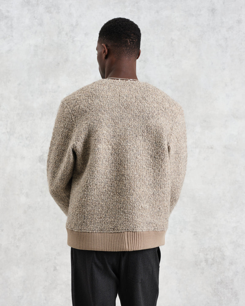 wax london Tor - Natural Boucle Wool Cardigan