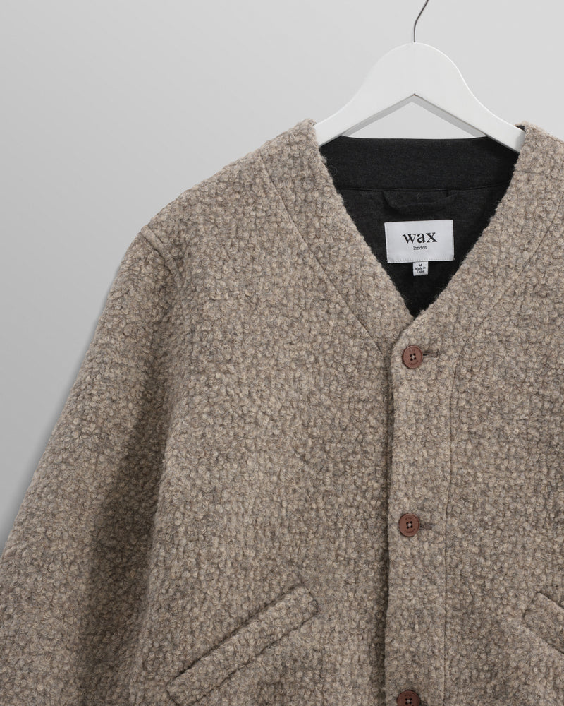 wax london Tor - Natural Boucle Wool Cardigan