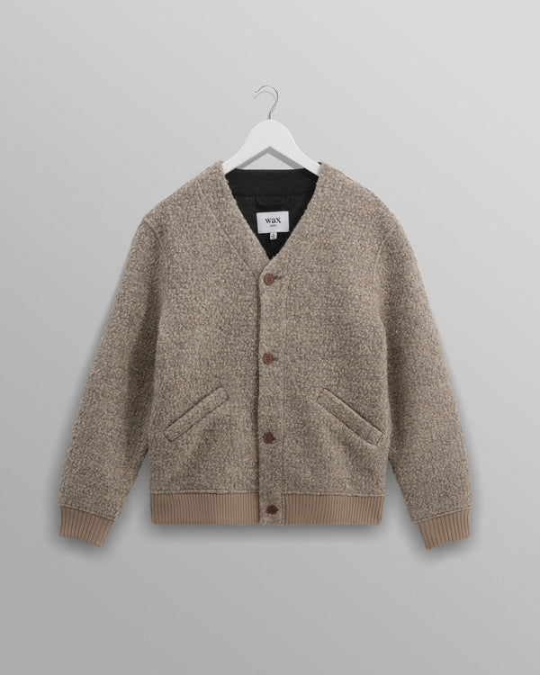 wax london Tor - Natural Boucle Wool Cardigan