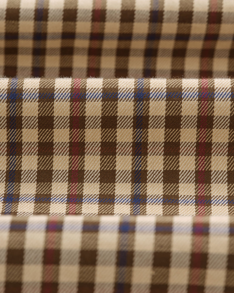 wax london Trin - Beige Check Cotton Shirt