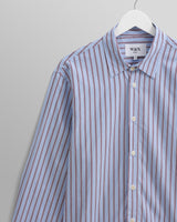 wax london Trin - Blue Striped Cotton Shirt