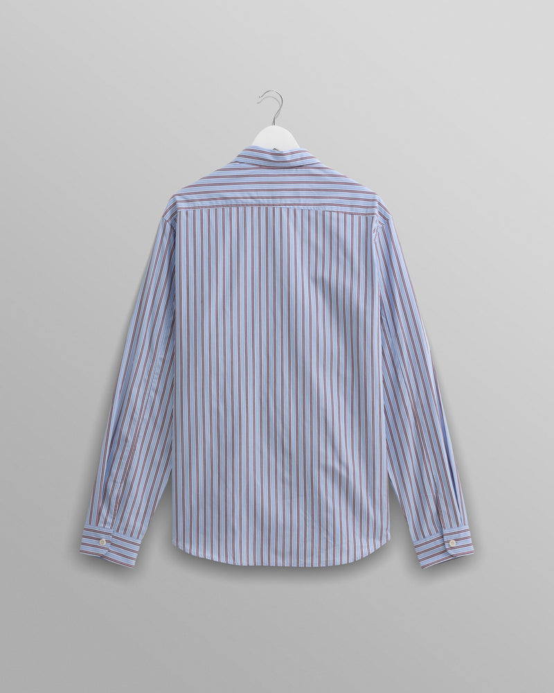 wax london Trin - Blue Striped Cotton Shirt