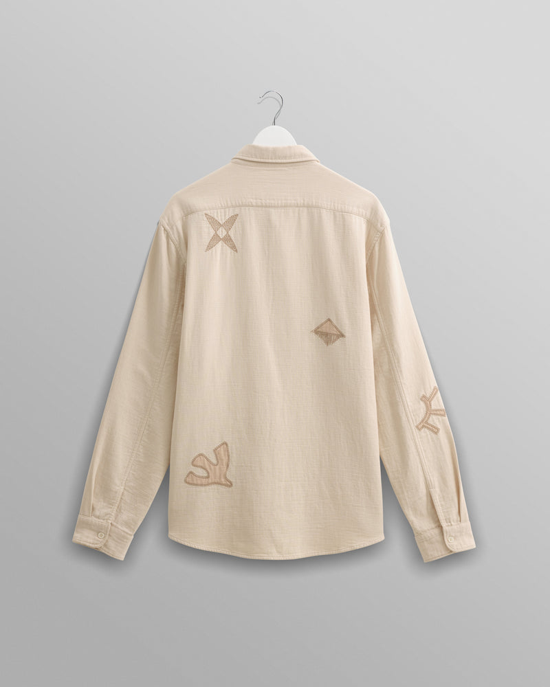 wax london Trin - Ecru Doodle Applique Embroidered Shirt