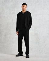 wax london Tristan - Black Cable Stitch Knitted Shirt