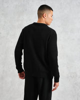 wax london Tristan - Black Cable Stitch Knitted Shirt