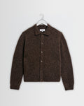 Tristan - Chocolate Brown Fluffy Long-Sleeve Knitted Polo