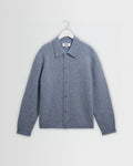 Tristan - Light Blue Fluffy Long-Sleeve Knitted Polo