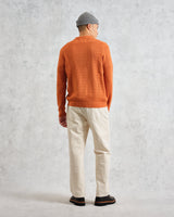 wax london Tristan - Rust Cable Stitch Knitted Shirt