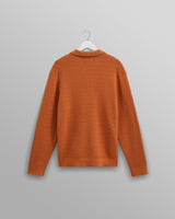 wax london Tristan - Rust Cable Stitch Knitted Shirt