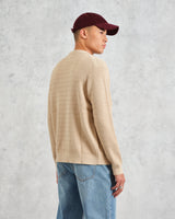 wax london Tristan - Sand Cable Stitch Knitted Shirt