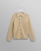 wax london Tristan - Sand Cable Stitch Knitted Shirt