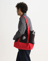 wax london men's Truman - Black And Red Camden Canvas Tote Bag