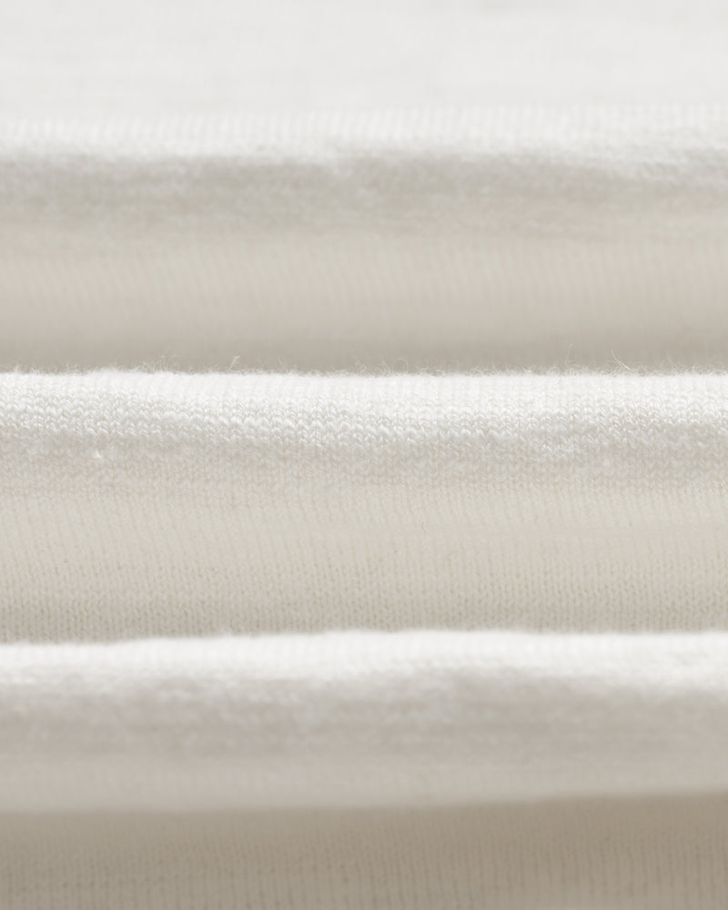 wax london men's Turin - Ecru Slub Knitted Cotton And Linen Polo