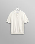 Turin - Ecru Slub Knitted Cotton-Linen Polo