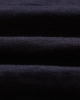 wax london men's Turin - Navy Slub Knitted Cotton And Linen Polo