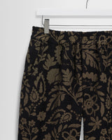 wax london men's Tyne - Black And Khaki Chenille Jacquard Trousers