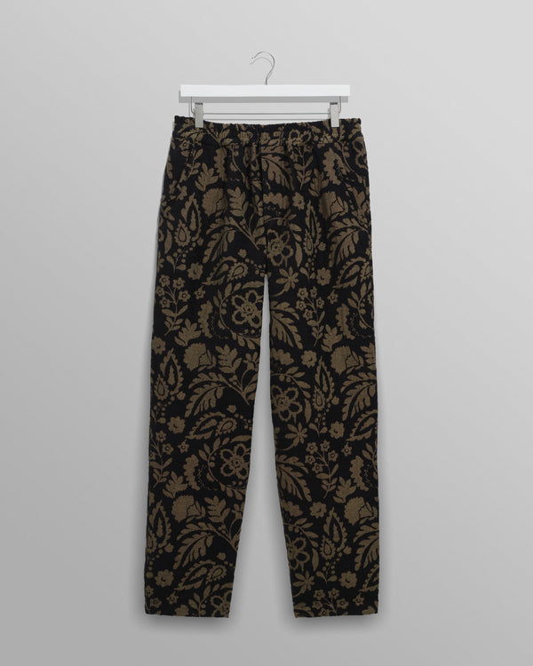 wax london men's Tyne - Black And Khaki Chenille Jacquard Trousers