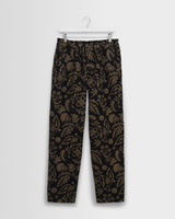 wax london men's Tyne - Black And Khaki Chenille Jacquard Trousers
