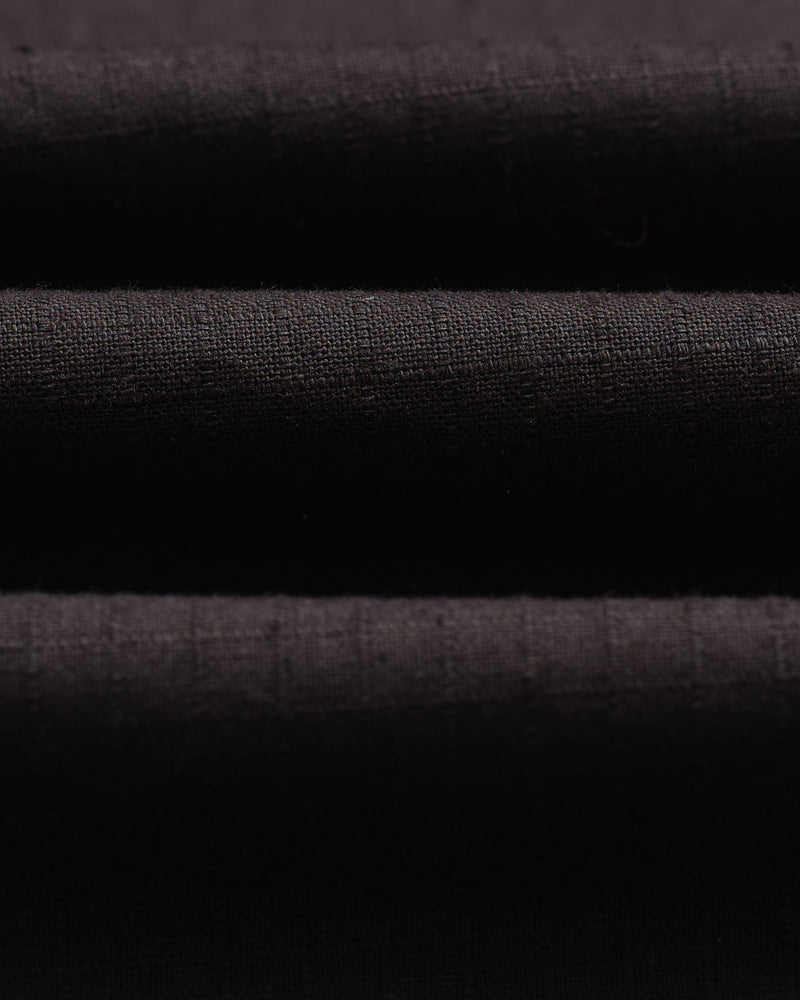 wax london men's Tyne - Black Linen Ripstop Trousers