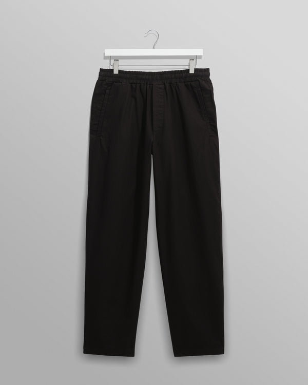 wax london men's Tyne - Black Linen Ripstop Trousers