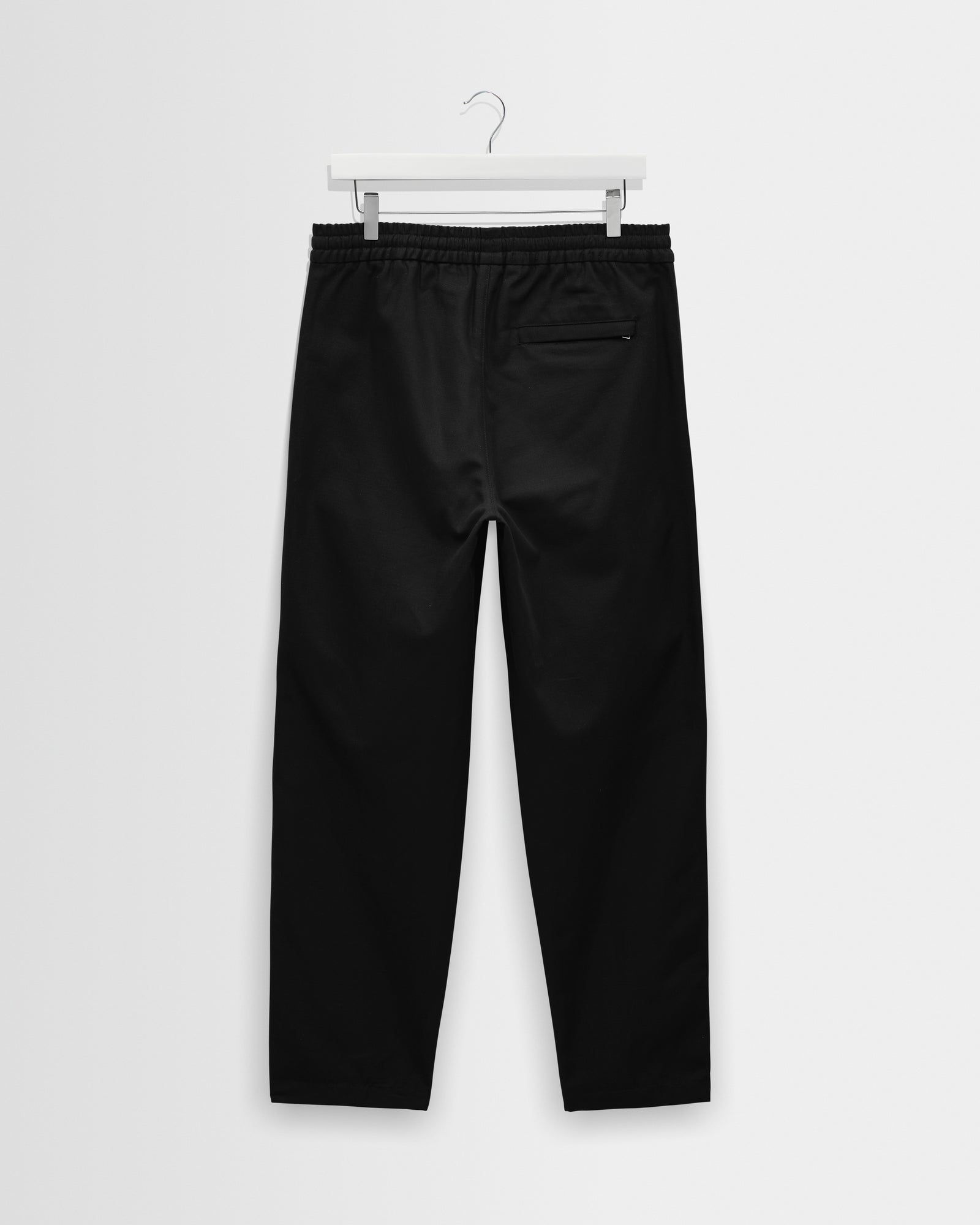 Tyne - Black Cotton Tencel Loose Fit Trousers | Wax London